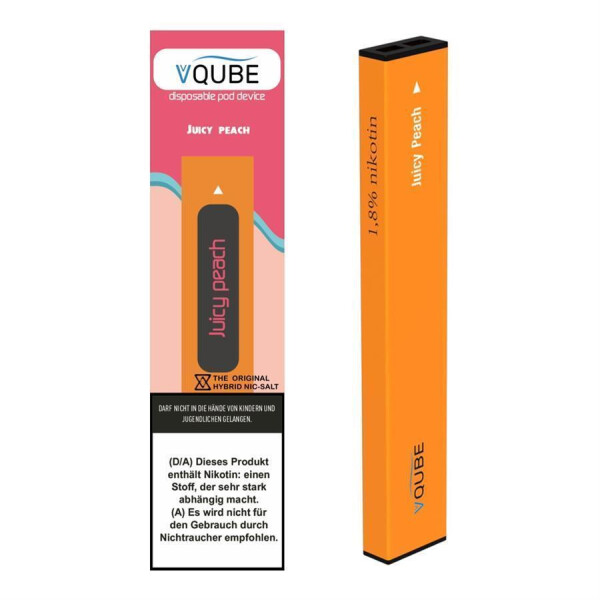 VQUBE - Einweg E-Zigaretten | bis zu 350 Puffs | 280mAh Juicy Peach
