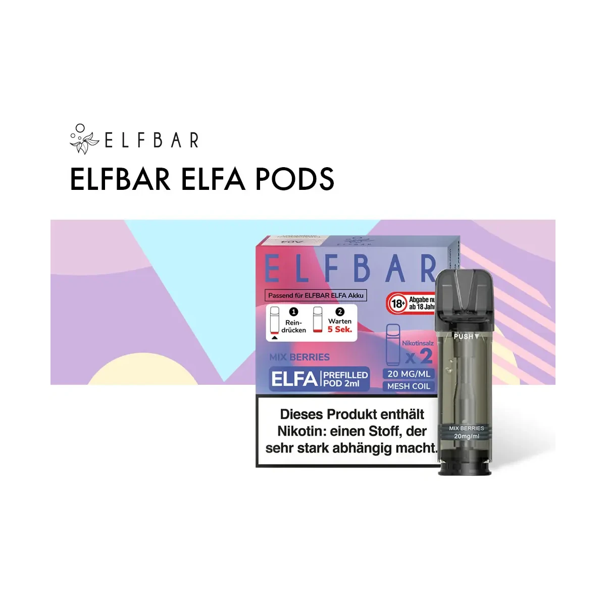 elfbar pods nikotingehalt Elfbar Pod 20 mg/ml Nikotinsalz, 7,49 €