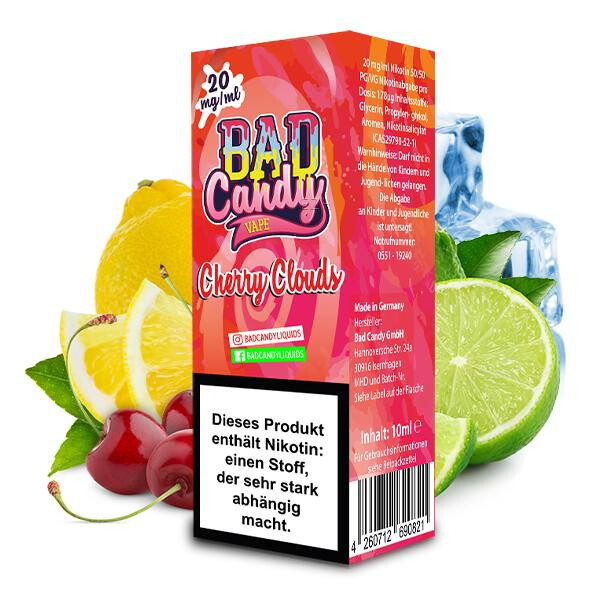 BAD CANDY Cherry Clouds Nikotinsalz Liquid 10 ml 20mg Nikotinmenge