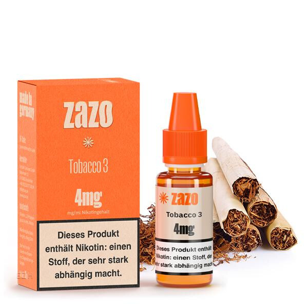 ZAZO Classics Tobacco 3 Liquid 10ml 4mg Nikotinmenge