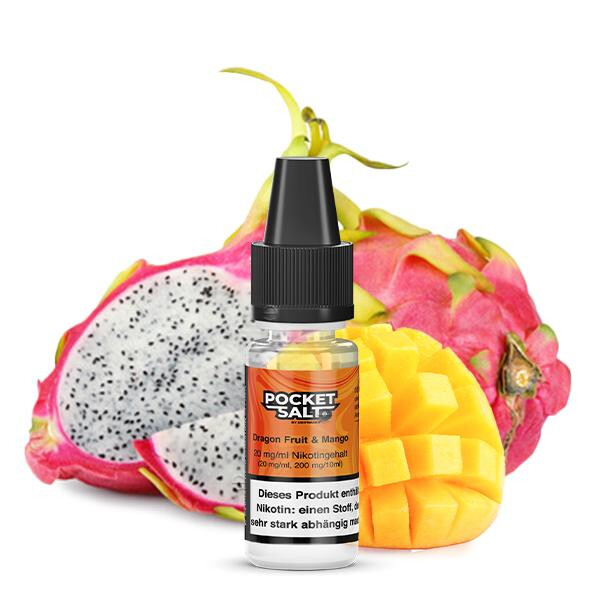 POCKET SALT Dragonfruit & Mango Nikotinsalz Liquid 10 ml 20mg Nikotinmenge