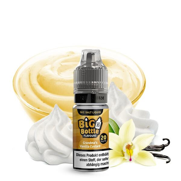 BIG BOTTLE Grandmas Vanilla Custard Nikotinsalz Liquid 10 ml 20mg Nikotinmenge