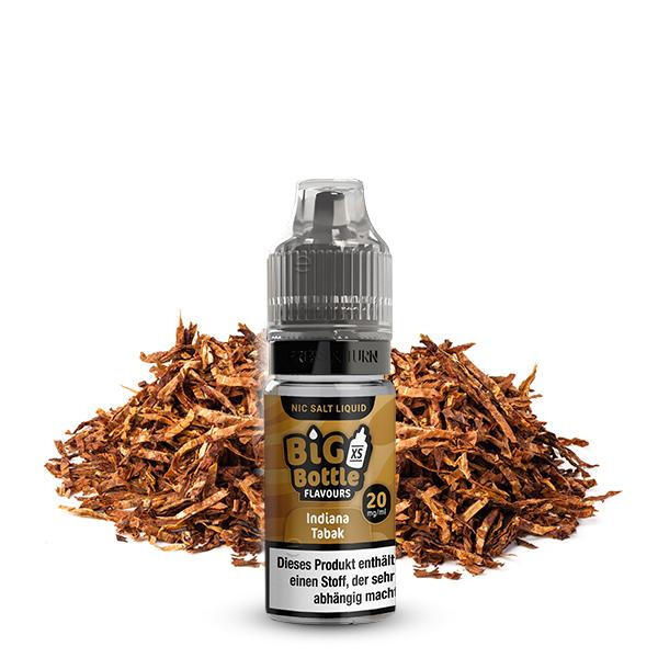 BIG BOTTLE Indiana Tabak Nikotinsalz Liquid 10 ml 20mg Nikotinmenge