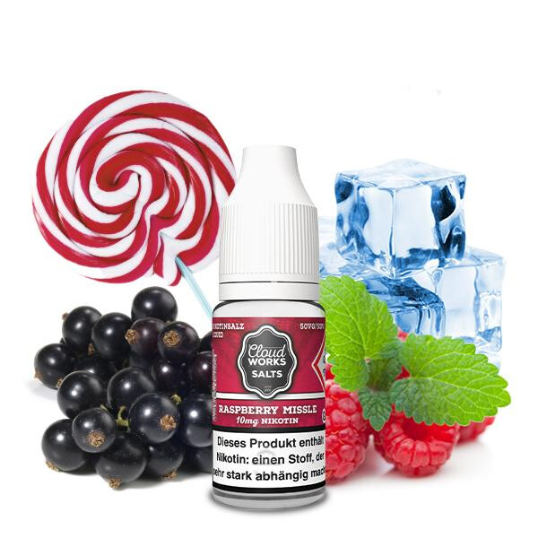 CLOUDWORKS Raspberry Missile Nikotinsalz Liquid 10ml 10mg Nikotinmenge