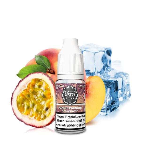 CLOUDWORKS Peach Passion Nikotinsalz Liquid 10ml 10mg Nikotinmenge