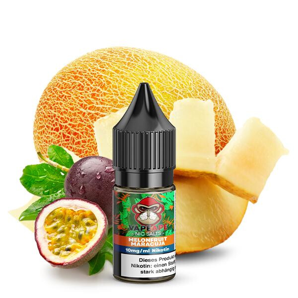 VAPEAPE Melonfruit Maracuja Nikotinsalz Liquid 10 ml 10mg Nikotinmenge
