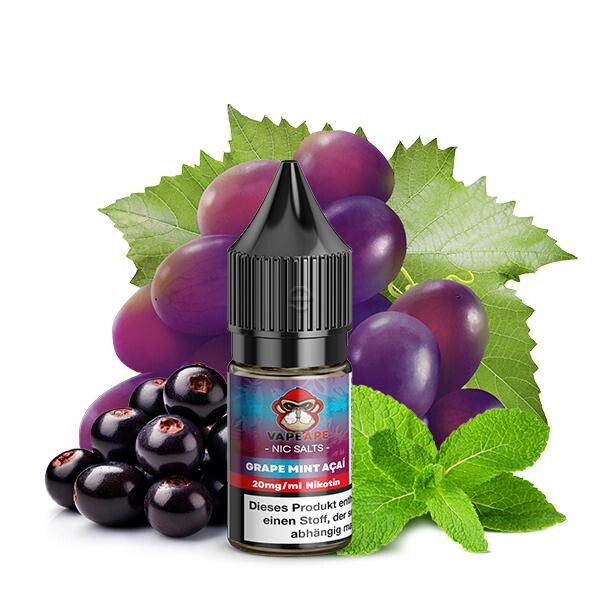 VAPEAPE Grape Mint Acai Nikotinsalz Liquid 10 ml 20mg Nikotinmenge