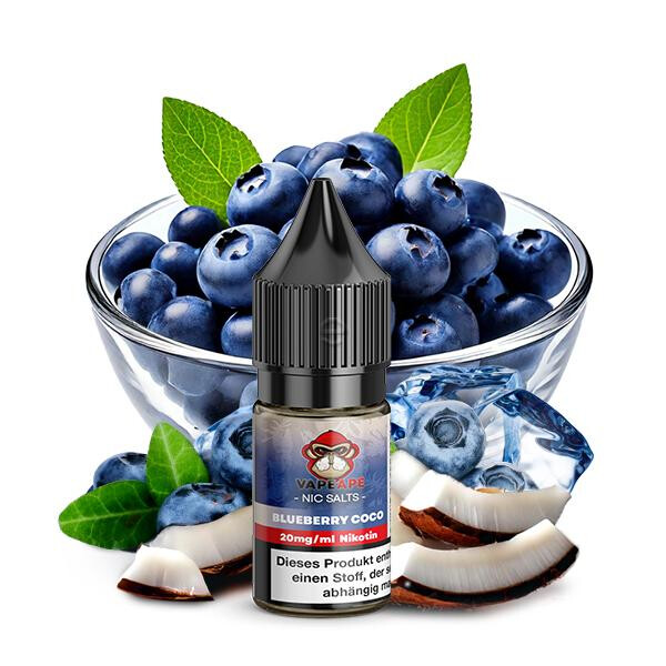 VAPEAPE Blueberry Coco Nikotinsalz Liquid 10 ml 10mg Nikotinmenge