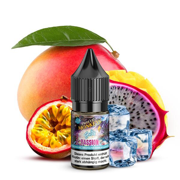 TWELVE MONKEYS Passion Iced Nikotinsalz Liquid 10 ml 20mg Nikotinmenge