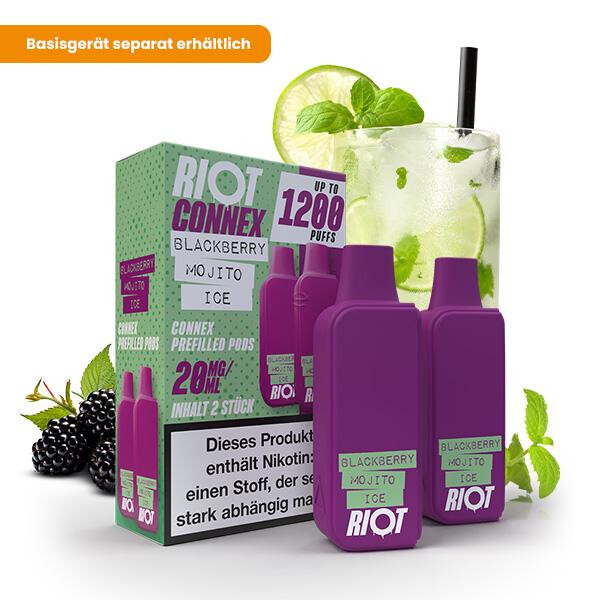 2x RIOT SQUAD Connex Pod - Blackberry Mojito Ice 20mg Nikotinmenge