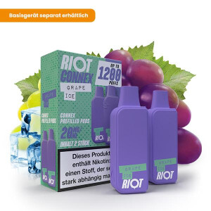 2x RIOT SQUAD Connex Pod - Grape Ice 20mg Nikotinmenge