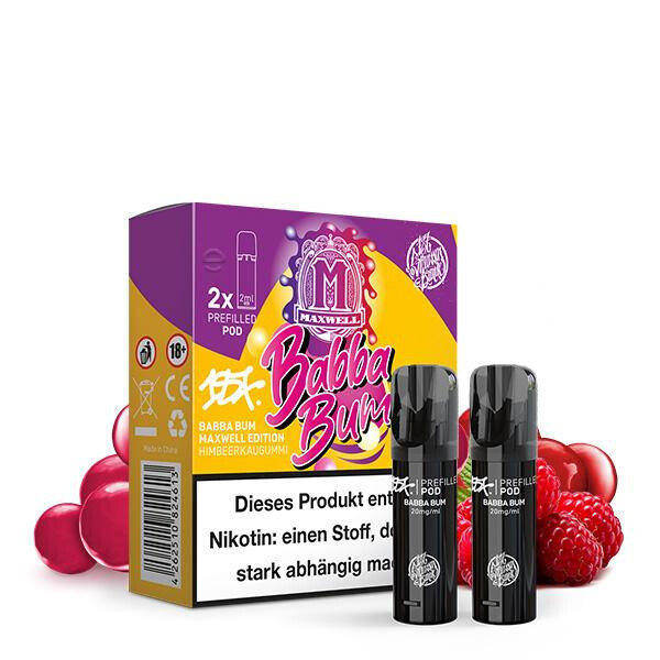 2x 187 Strassenbande 187 POD Prefilled Pod - Babba Bum - Maxwell Edition 20mg Nikotinmenge