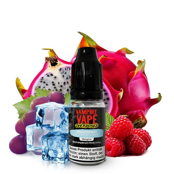 VAMPIRE VAPE OVERDOSED Dragonfruit Raspberry Grape Nikotinsalz Liquid 10 ml 20mg Nikotinmenge