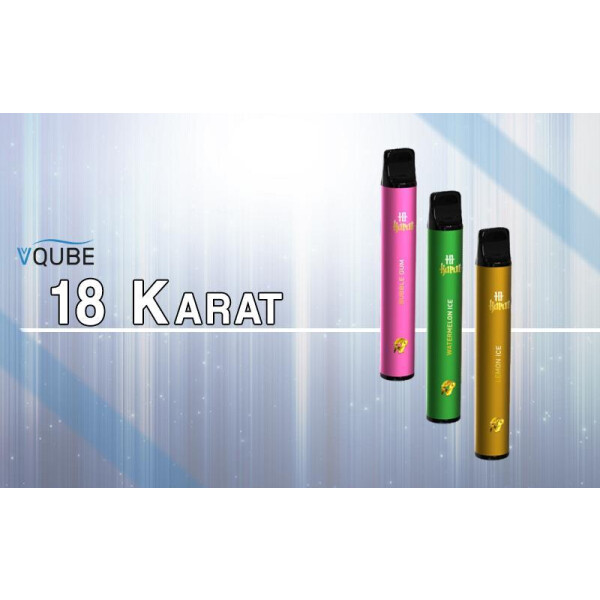 VQUBE 18Karat - Einweg E-Zigaretten | bis zu 600 Puffs | 400mAh |
