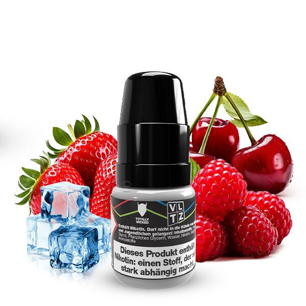 VLTZ Ice Erdbeere Himbeere Kirsche Nikotinsalz Liquid 10ml 10mg Nikotinmenge