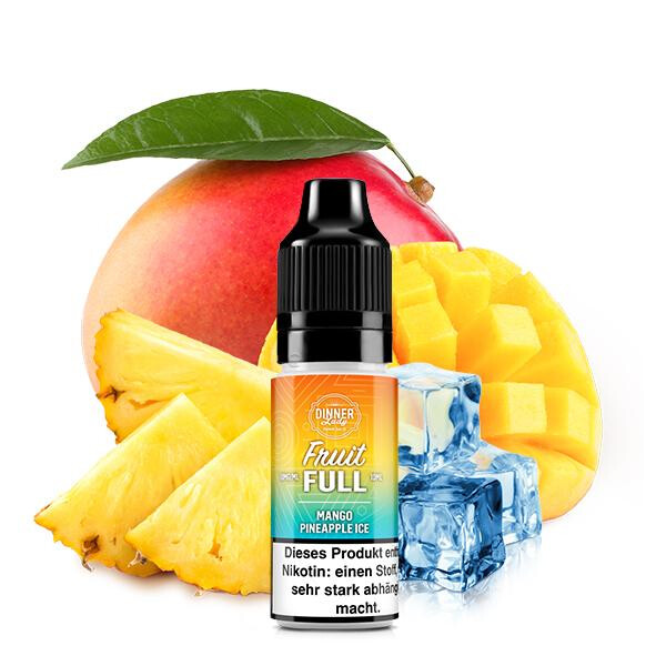 DINNER LADY FRUIT FULL Mango Pineapple Ice Nikotinsalz Liquid 10 ml 10mg Nikotinmenge