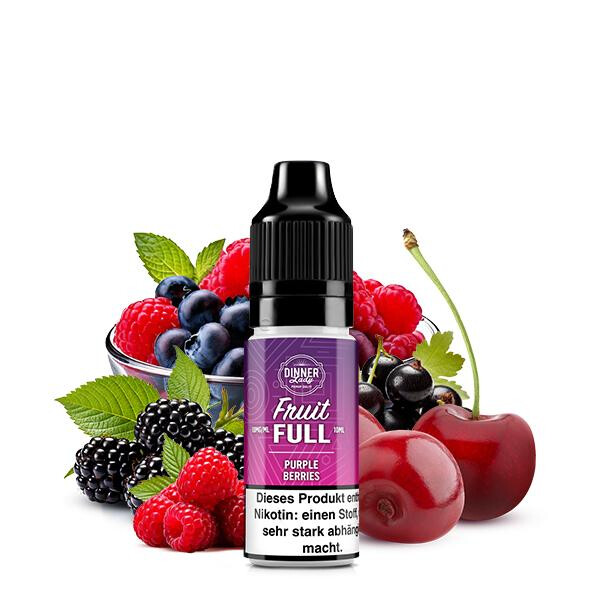DINNER LADY FRUIT FULL Purple Berries Nikotinsalz Liquid 10 ml 10mg