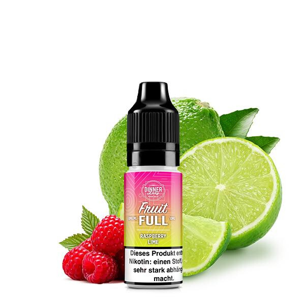 DINNER LADY FRUIT FULL Raspberry Lime Nikotinsalz Liquid 10 ml 10mg Nikotinmenge