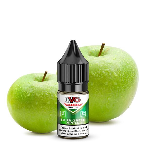 IVG INTENSE Sour Green Apple Nikotinsalz Liquid 10 ml 20mg Nikotinmenge